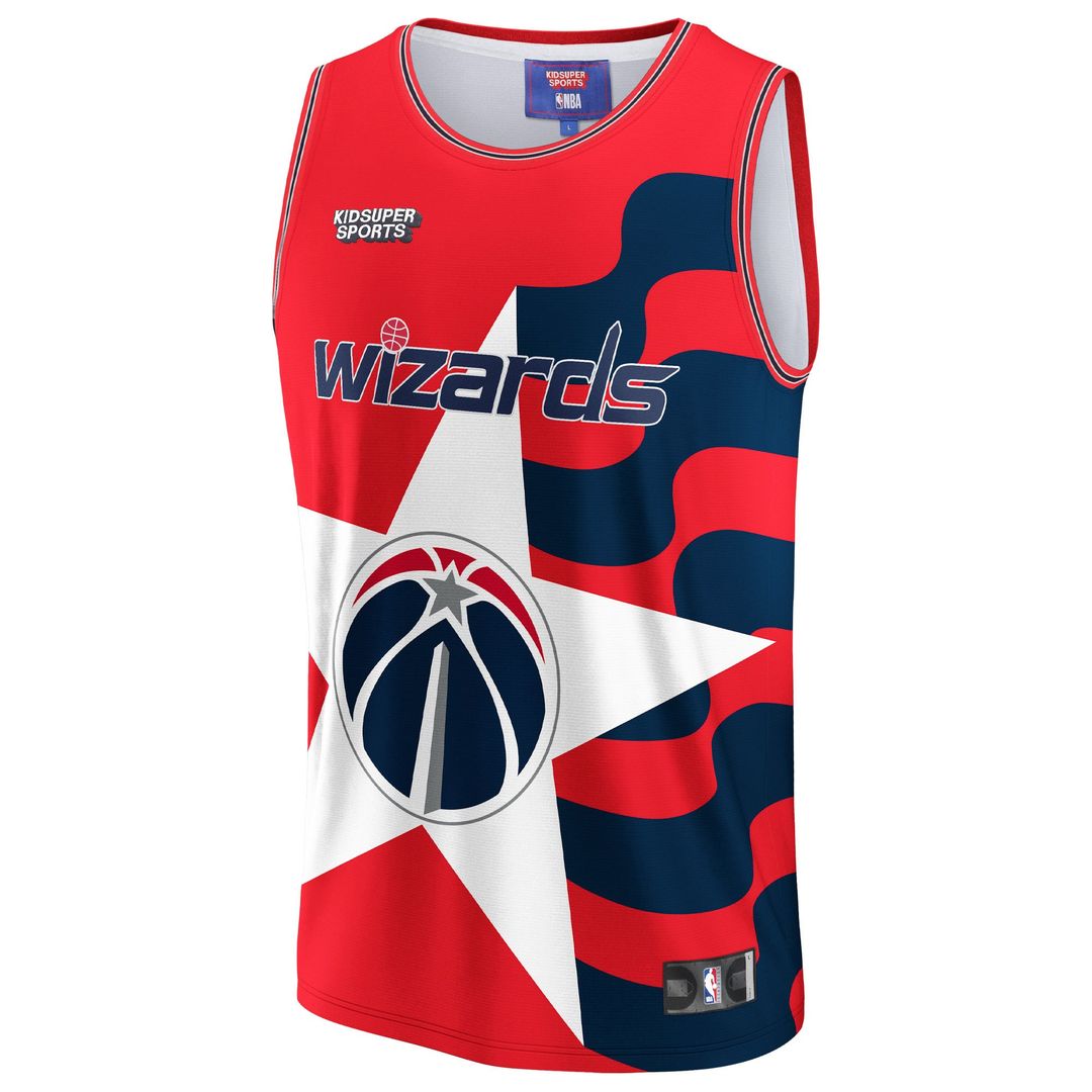 NBA & KidSuper Studios by | Washington Wizards | Unisex Hometown Jersey - Red