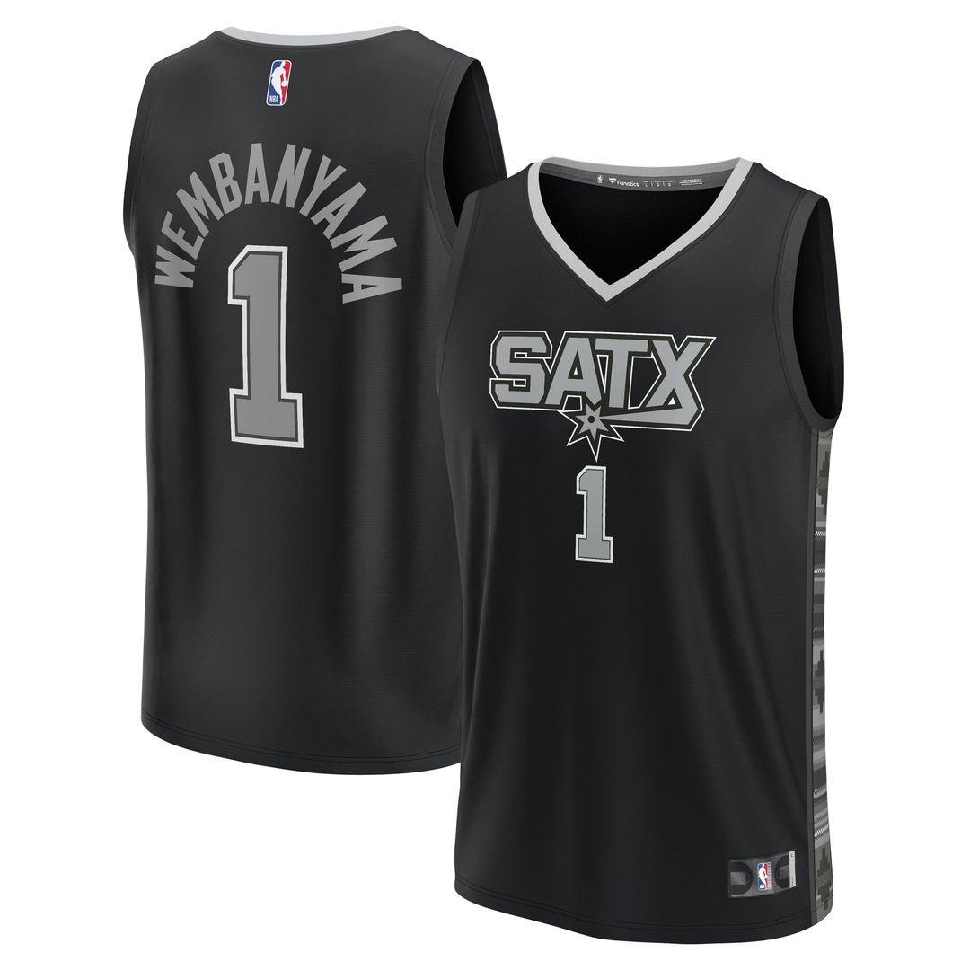 Victor Wembanyama | San Antonio Spurs | Fast Break Replica Player Jersey - Statement Edition - Black