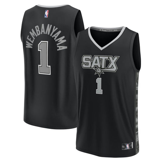 Victor Wembanyama | San Antonio Spurs | Fast Break Replica Player Jersey - Statement Edition - Black