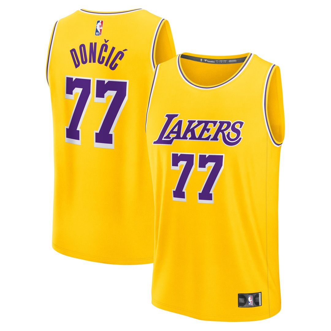 Luka Doncic | Los Angeles Lakers | Youth Fast Break Replica Player Jersey - Gold