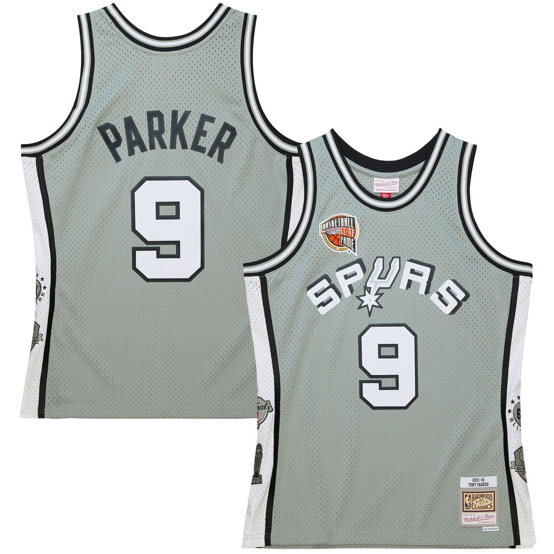 Tony Parker | San Antonio Spurs | Unisex Hall of Fame Class of 2023 Throwback Swingman Jersey - Gray