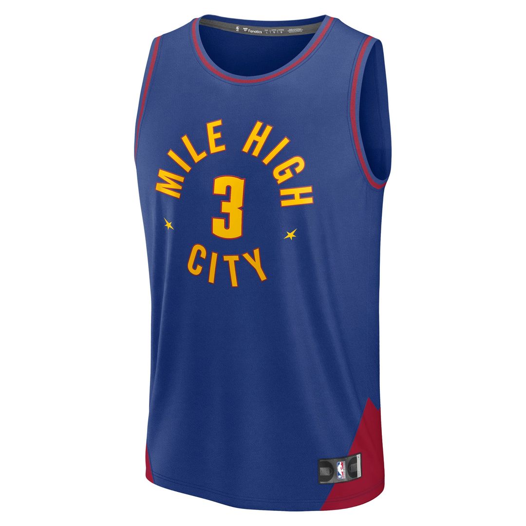 Julian Strawther | Denver Nuggets | Fast Break Replica Player Jersey - Statement Edition - Blue