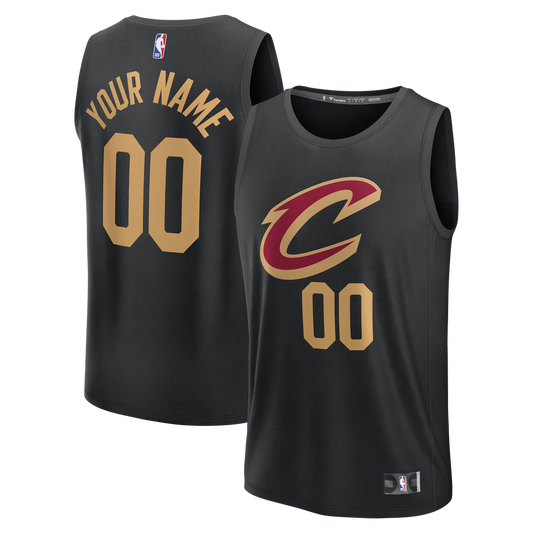 Cleveland Cavaliers | Youth Fast Break Custom Jersey - Statement Edition - Black