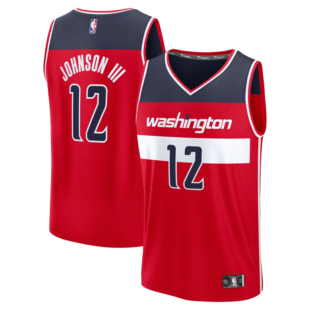 Tre Johnson III | Washington Wizards | Youth 2025 NBA Draft First Round Pick Fast Break Replica Jersey - Icon Edition - Red