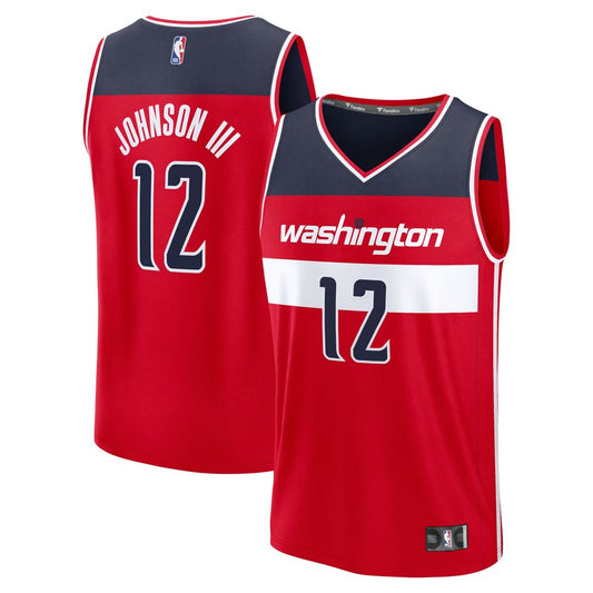 Tre Johnson III | Washington Wizards | Youth 2025 NBA Draft First Round Pick Fast Break Replica Jersey - Icon Edition - Red
