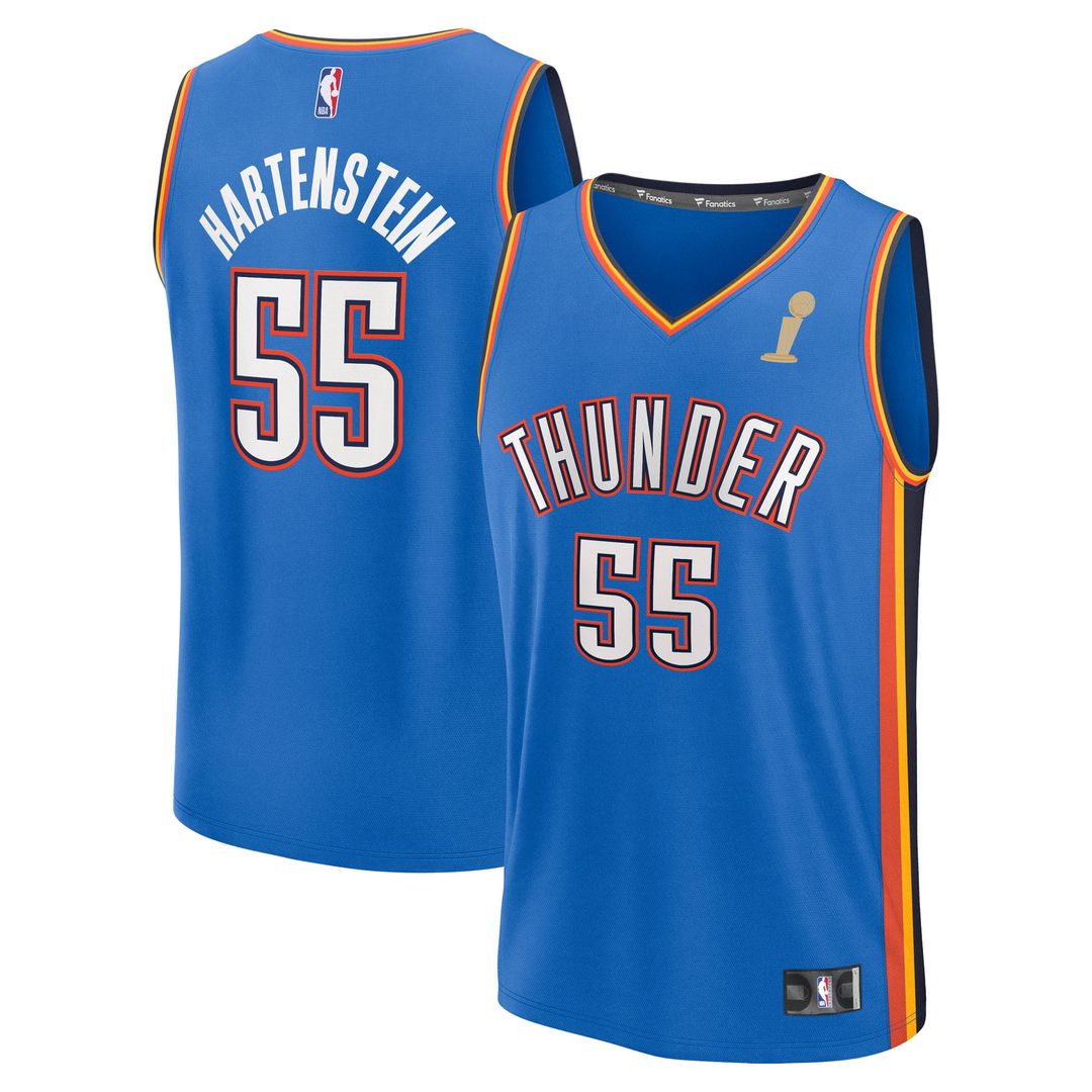 Isaiah Hartenstein | Oklahoma City Thunder | Youth 2025 NBA Finals Champions Fast Break Replica Player Jersey - Blue - Icon Edition