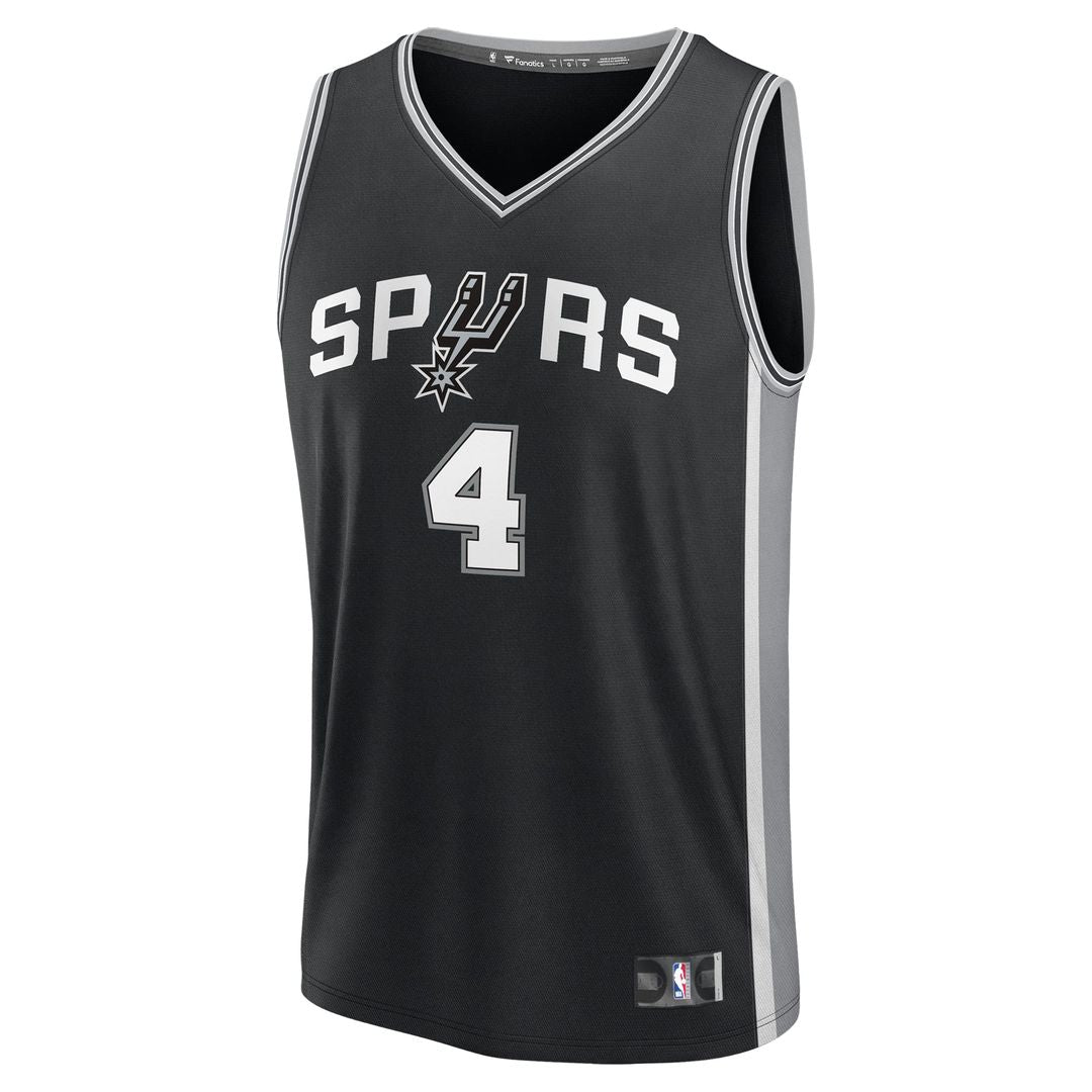 De'Aaron Fox | San Antonio Spurs | Fast Break Replica Player Jersey - Icon Edition - Black