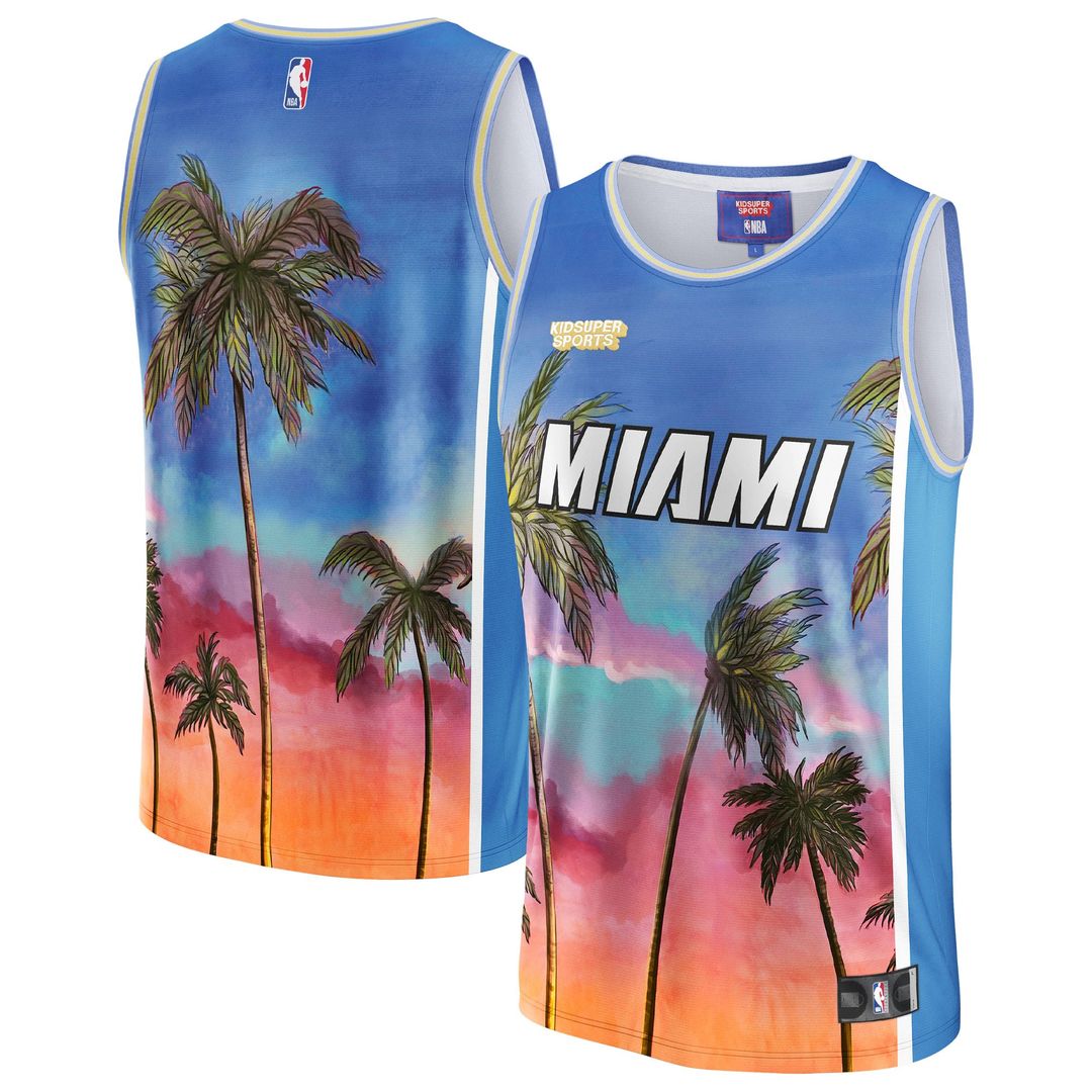 NBA & KidSuper Studios by | Miami Heat | Unisex Hometown Jersey - Blue