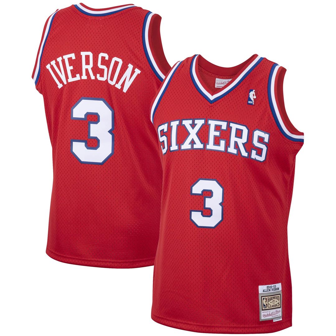 Allen Iverson | Philadelphia 76ers | 2002/03 Hardwood Classics Swingman Jersey - Red