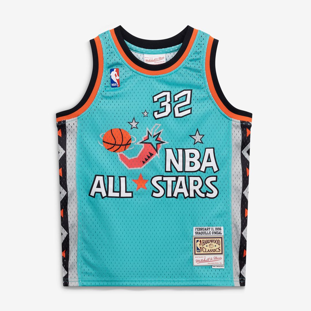 Shaquille O'Neal | Orlando Magic | 1996 NBA All - Star Game Youth Hardwood Classics Swingman Jersey - Teal