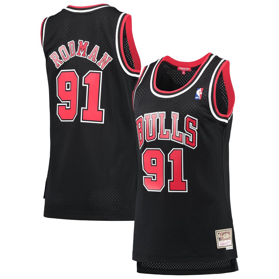 Dennis Rodman | Chicago Bulls | Women's Hardwood Classics Swingman Jersey - Black