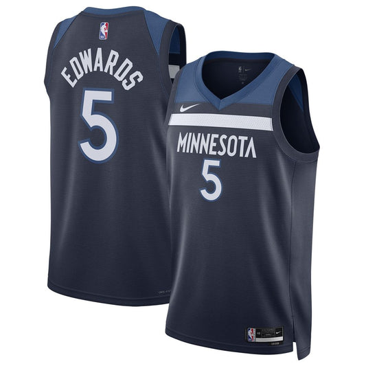 Anthony Edwards | Minnesota Timberwolves | Unisex Swingman Jersey - Icon Edition - Navy