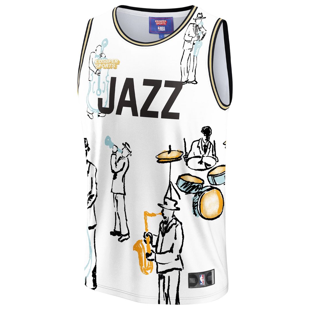 NBA & KidSuper Studios by | Utah Jazz | Unisex Hometown Jersey - White