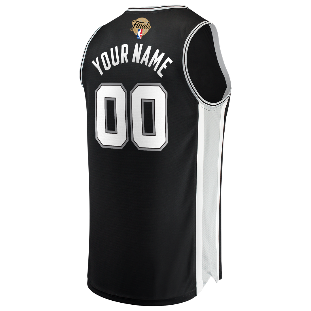 San Antonio Spurs | 2026 NBA Finals Patch Fast Break Custom Jersey - Black - Icon Edition