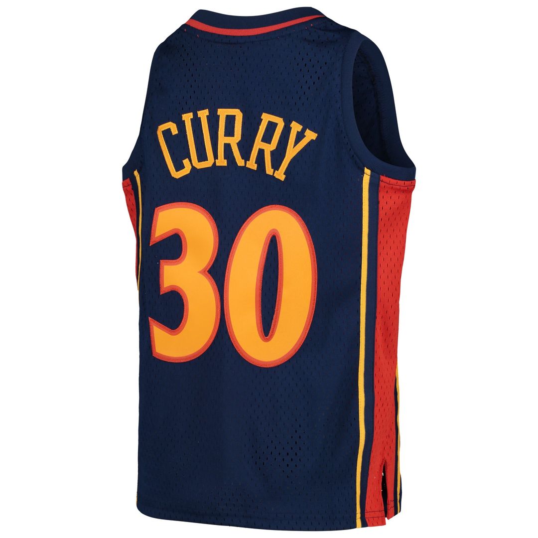 Stephen Curry | Golden State Warriors | Youth 2009 - 10 Hardwood Classics Swingman Throwback Jersey - Navy