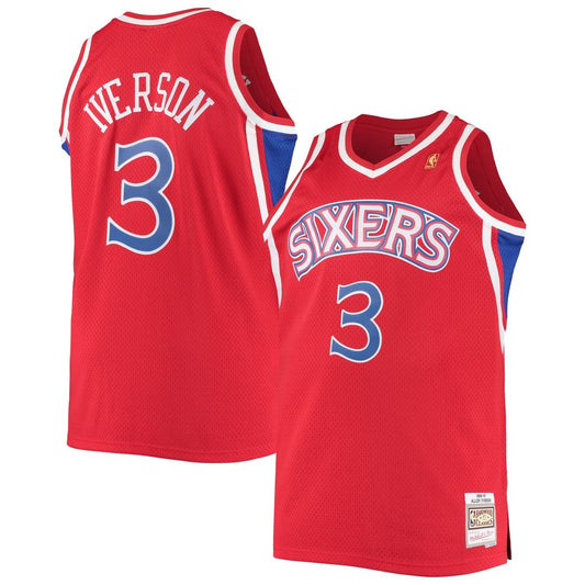 Allen Iverson | Philadelphia 76ers | 1996/97 Big & Tall Hardwood Classics Swingman Jersey - Red