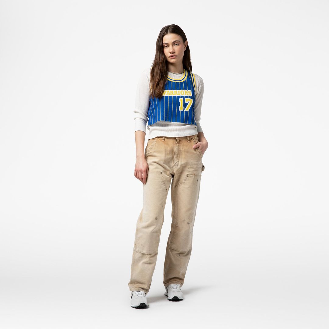 Chris Mullin | Golden State Warriors | DANNIJO Women's Fashion Cropped Basketball Jersey - Royal