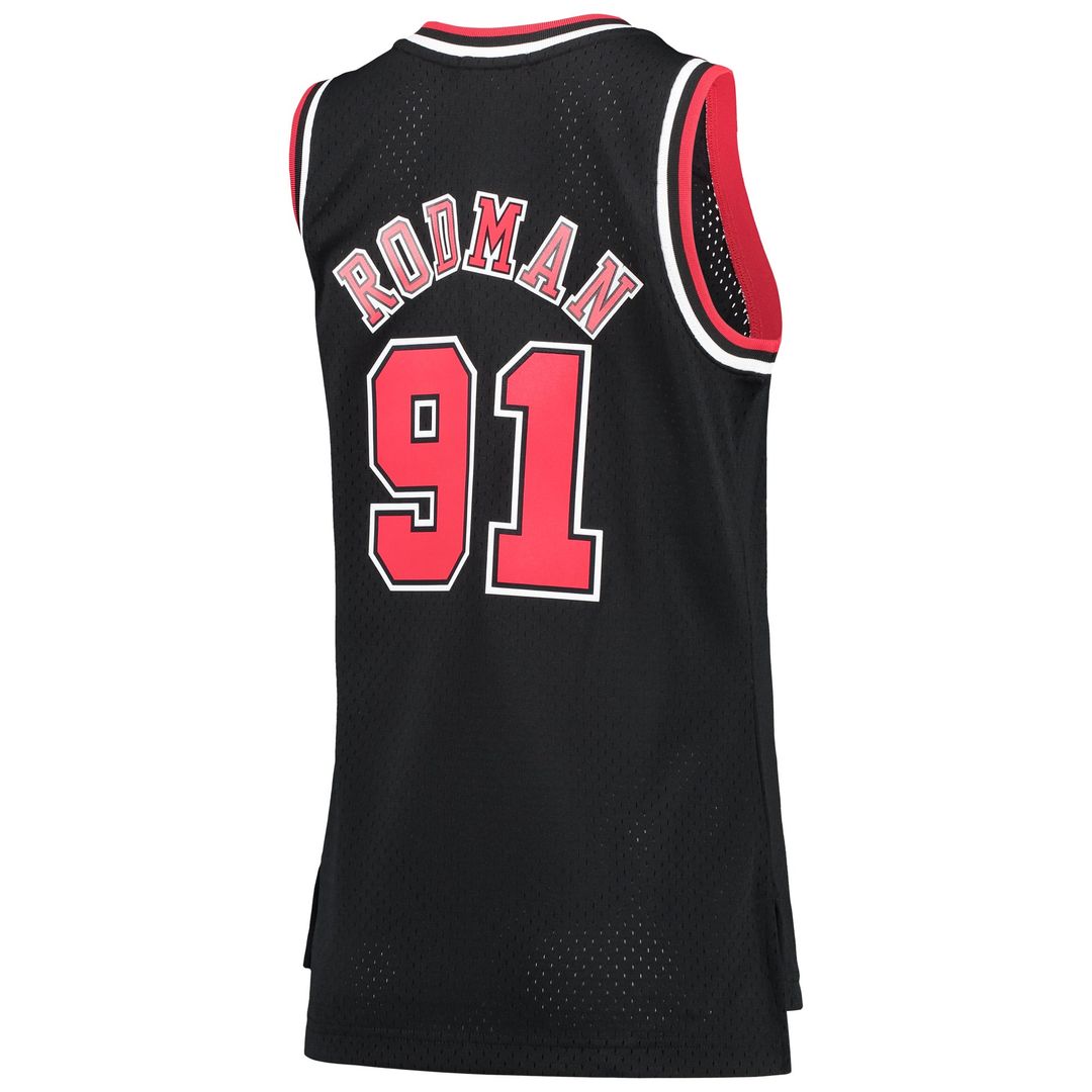 Dennis Rodman | Chicago Bulls | Women's Hardwood Classics Swingman Jersey - Black