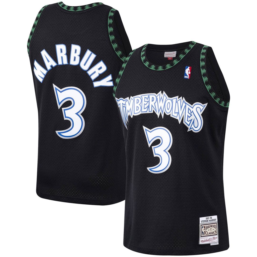 Stephon Marbury | Minnesota Timberwolves | 1997/98 Hardwood Classics Swingman Jersey - Black