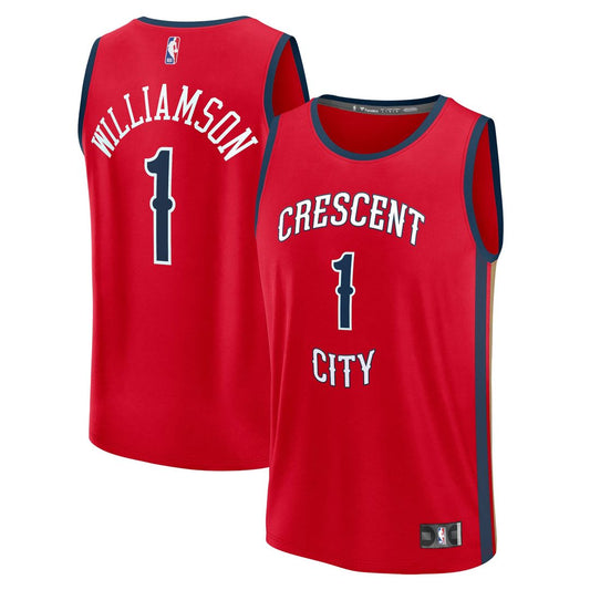 Zion Williamson | New Orleans Pelicans | Fast Break Replica Player Jersey - Statement Edition - Red