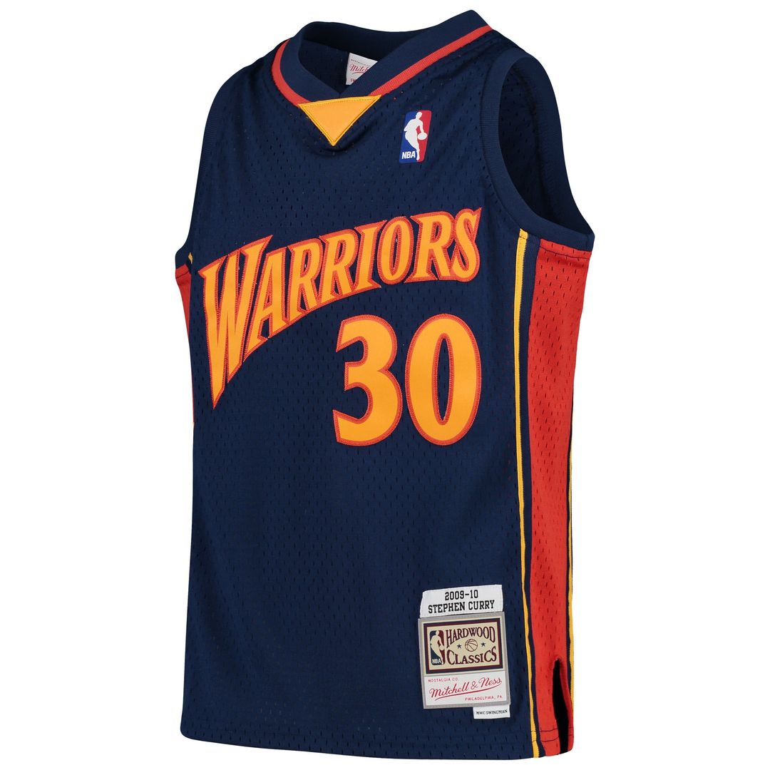 Stephen Curry | Golden State Warriors | Youth 2009 - 10 Hardwood Classics Swingman Throwback Jersey - Navy