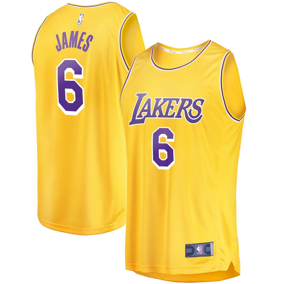 LeBron James | Los Angeles Lakers | 2021/22 Fast Break Replica Jersey - Icon Edition - Gold