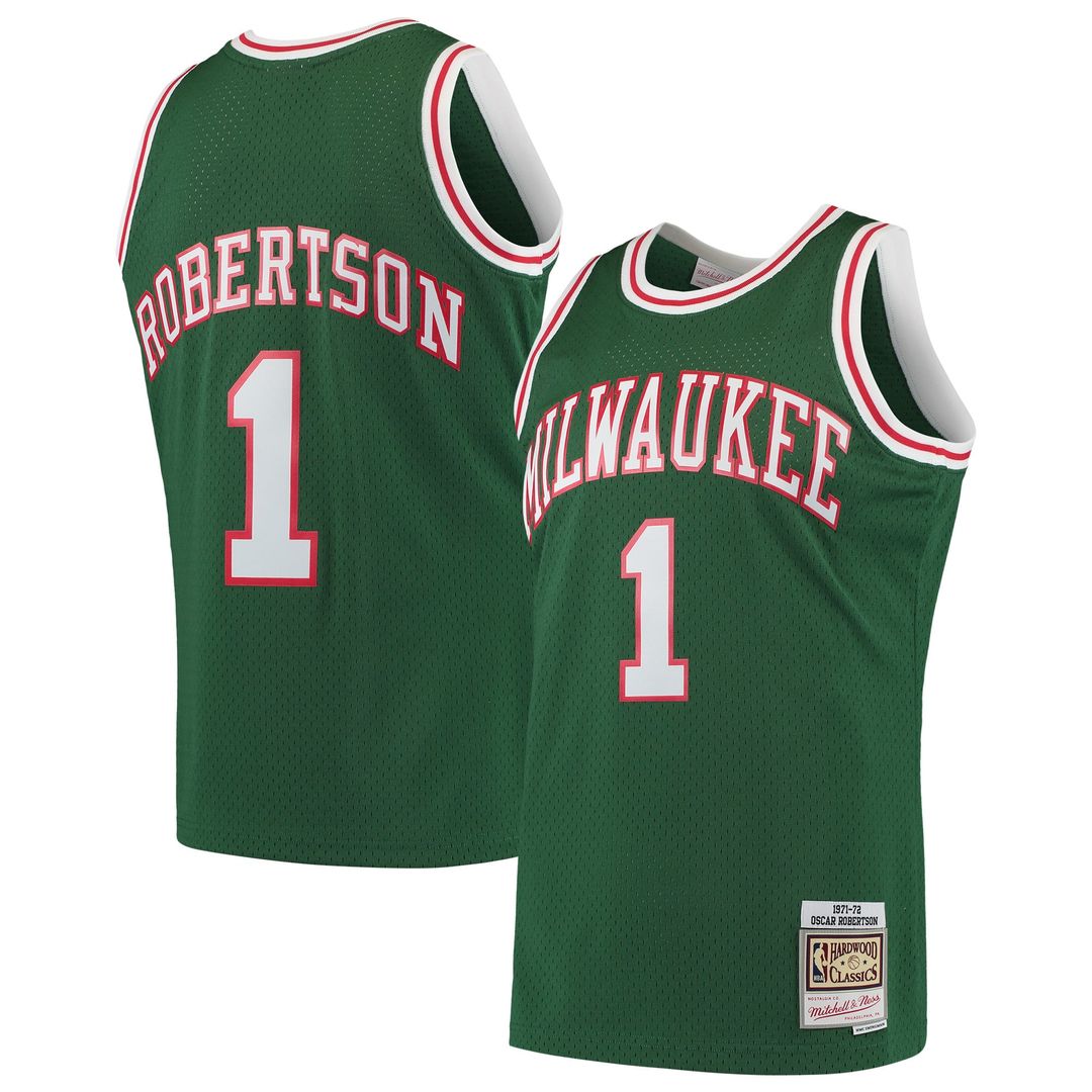 Oscar Robertson | Milwaukee Bucks | 1971/72 Hardwood Classics Swingman Jersey - Green