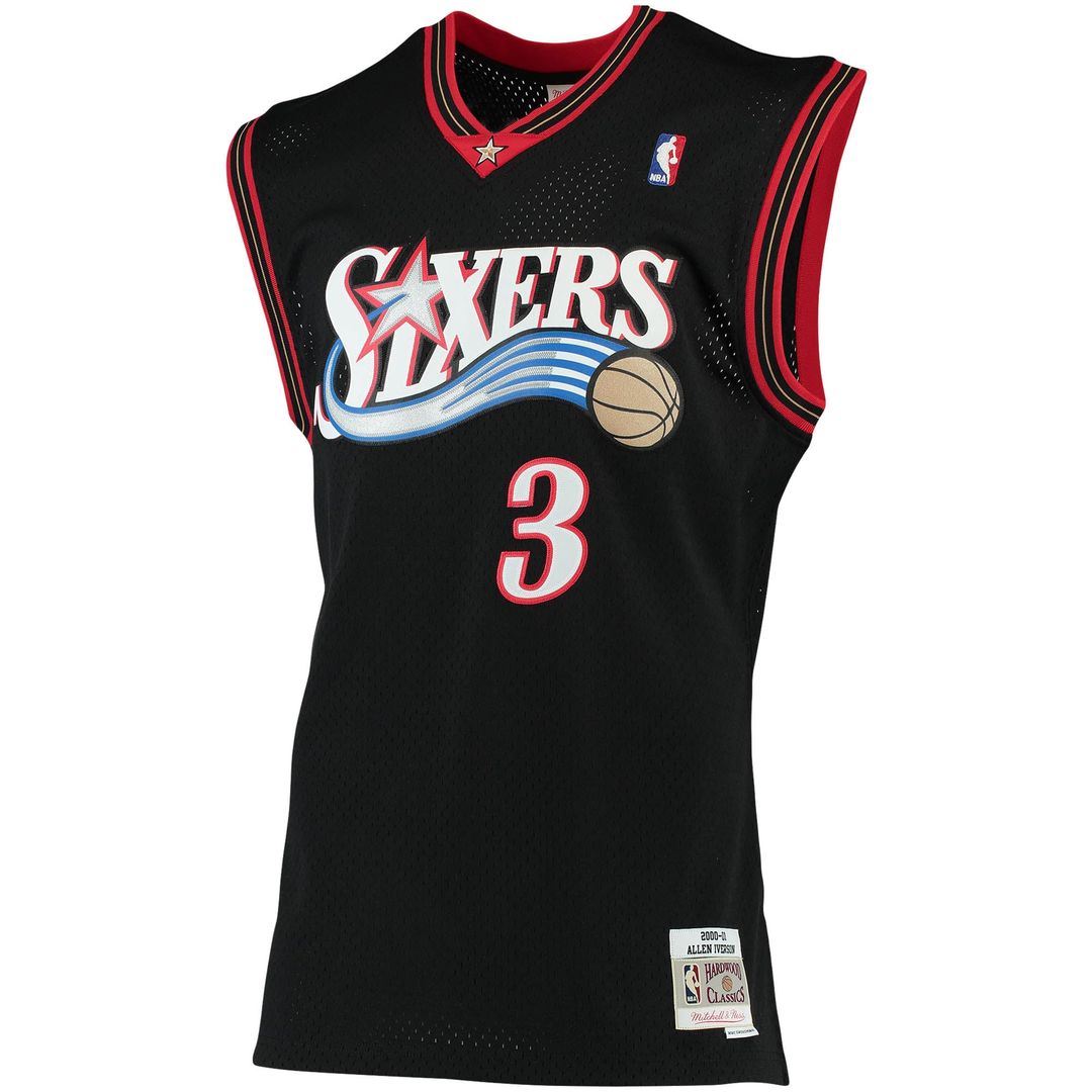 Allen Iverson | Philadelphia 76ers | 2000/01 Big & Tall Hardwood Classics Swingman Jersey - Black