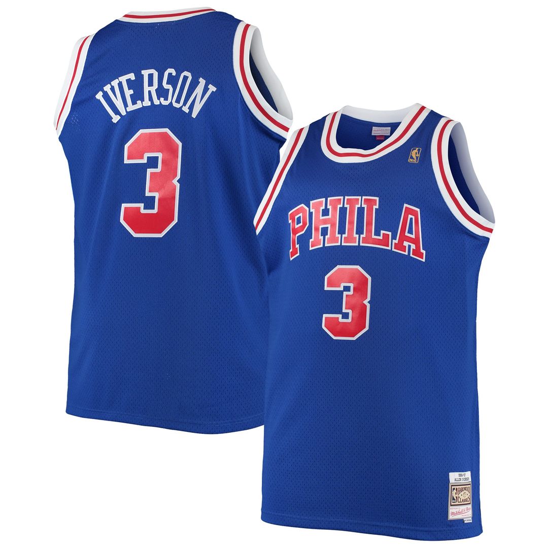 Allen Iverson | Philadelphia 76ers | 1996/97 Big & Tall Hardwood Classics Swingman Jersey - Royal