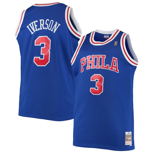 Allen Iverson | Philadelphia 76ers | 1996/97 Big & Tall Hardwood Classics Swingman Jersey - Royal