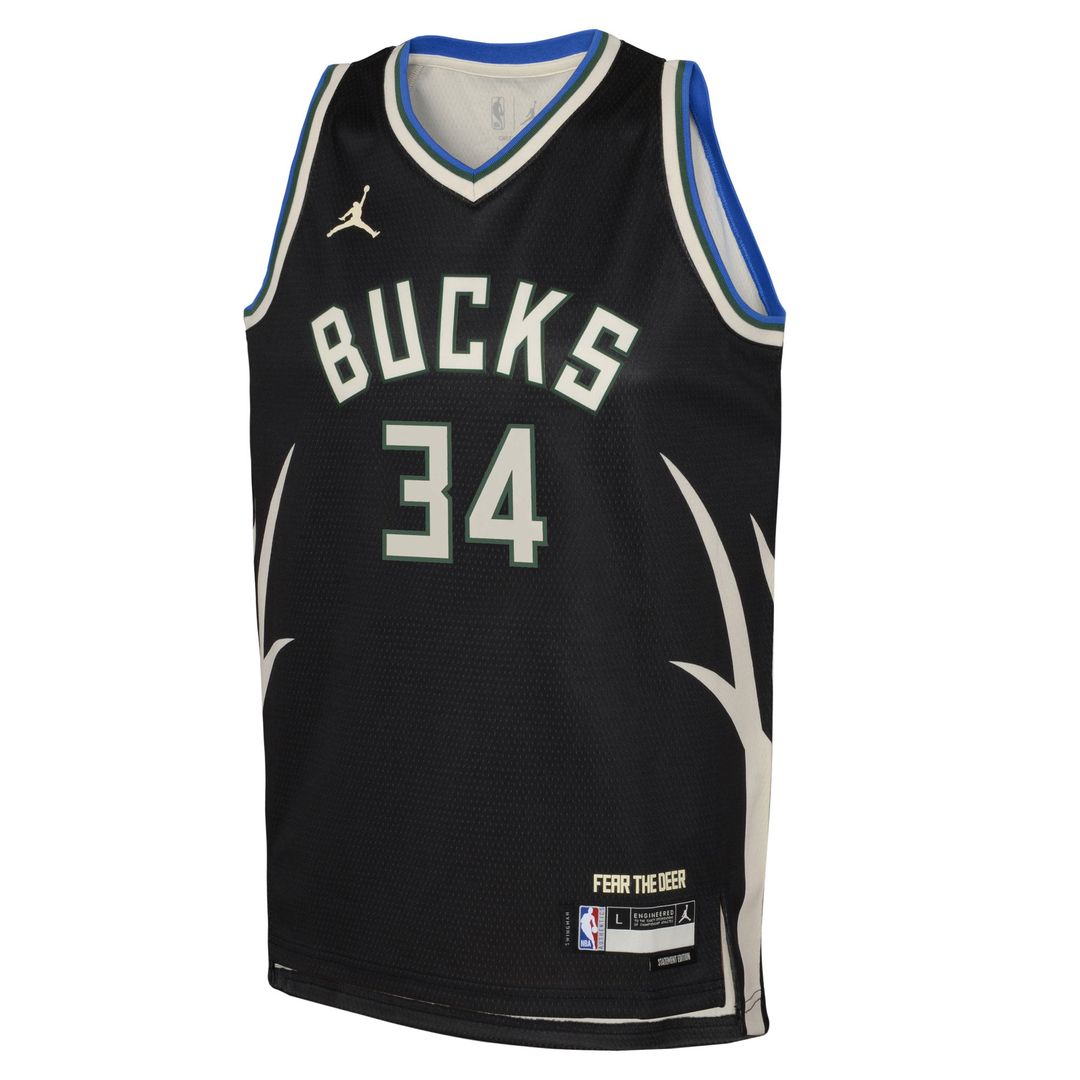 Giannis Antetokounmpo | Milwaukee Bucks | Youth Swingman Jersey - Statement Edition - Black