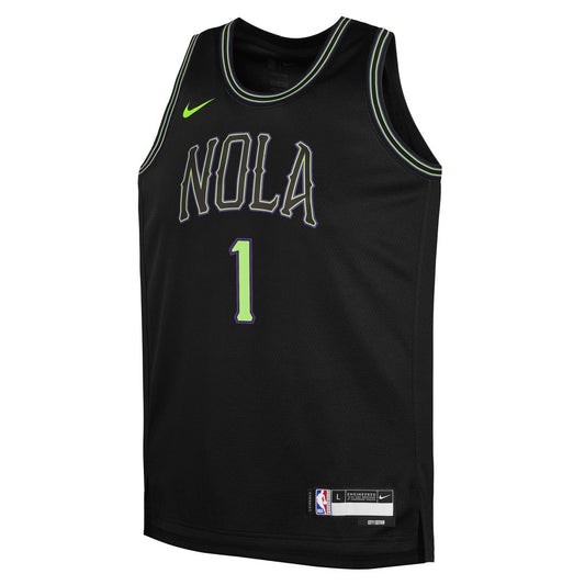 Zion Williamson | New Orleans Pelicans | Youth 2025/26 City Edition Swingman Jersey - Black