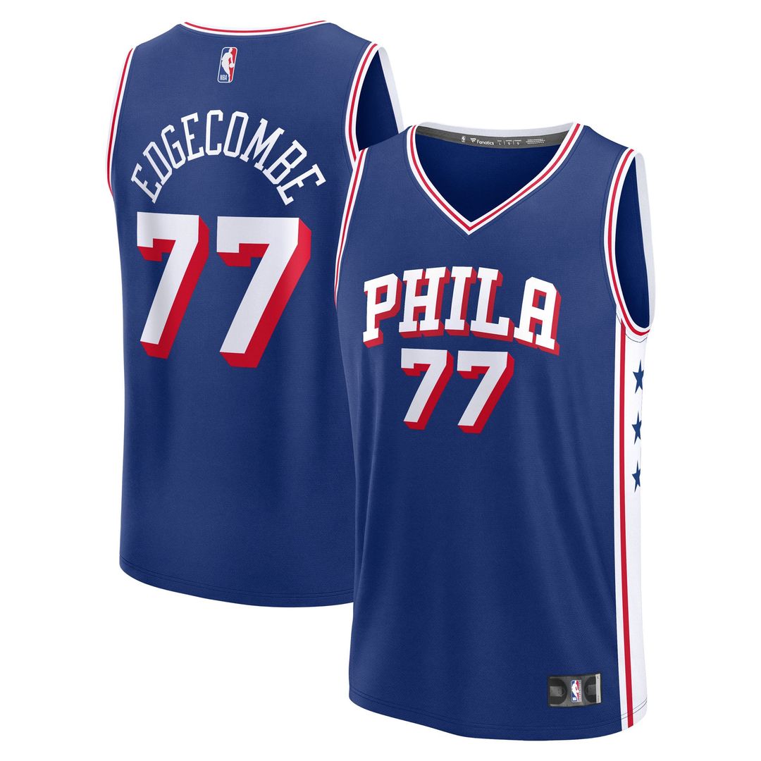 V. J. Edgecombe | Philadelphia 76ers | Youth 2025 NBA Draft First Round Pick Fast Break Replica Jersey - Icon Edition - Royal
