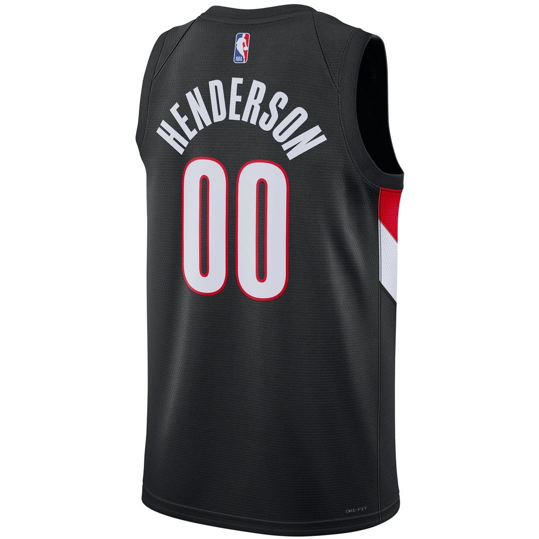 Scoot Henderson | Portland Trail Blazers | Unisex Swingman Jersey - Icon Edition - Black