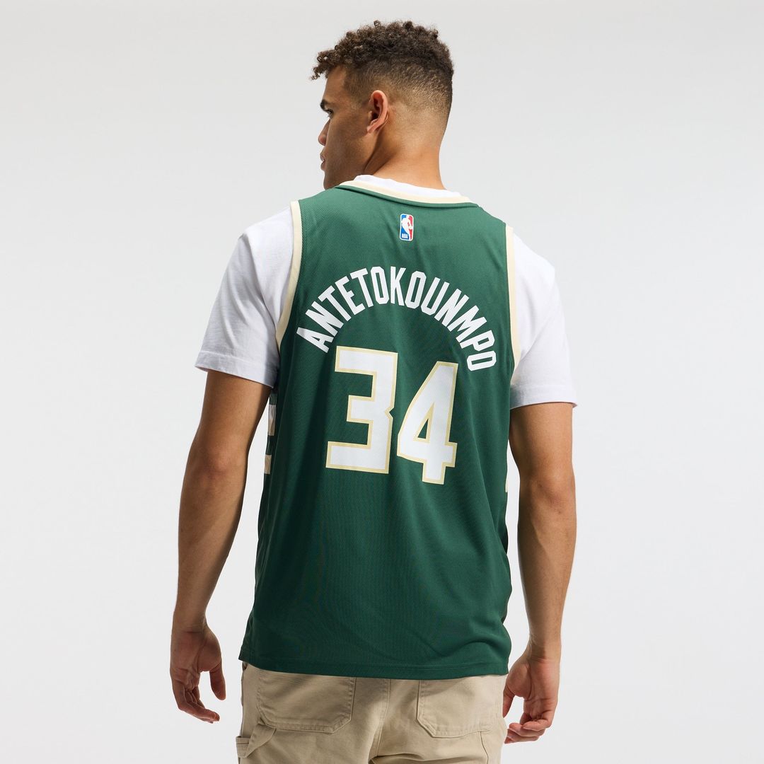 Giannis Antetokounmpo | Milwaukee Bucks | Fast Break Replica Player Jersey - Icon Edition - Hunter Green