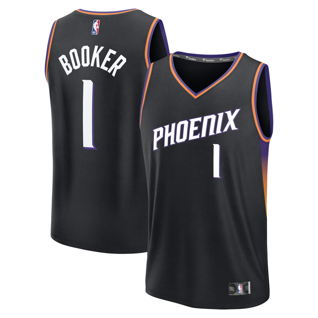 Devin Booker | Phoenix Suns | Youth Fast Break Jersey - Statement Edition - Black