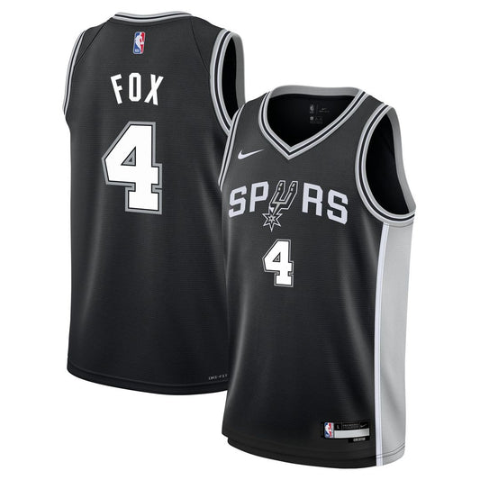 De'Aaron Fox | San Antonio Spurs | Youth Swingman Jersey - Icon Edition - Black