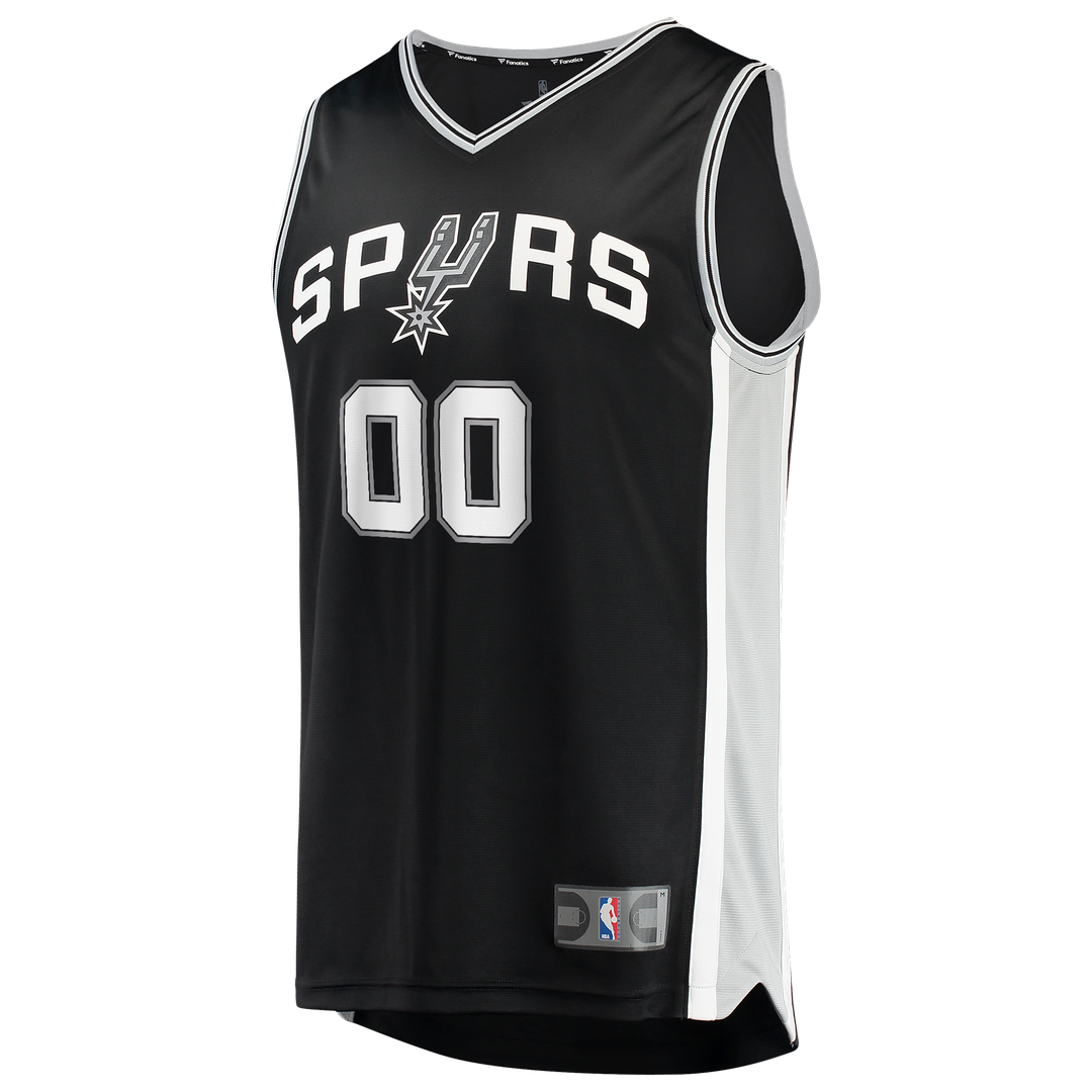 San Antonio Spurs | 2026 NBA Finals Patch Fast Break Custom Jersey - Black - Icon Edition