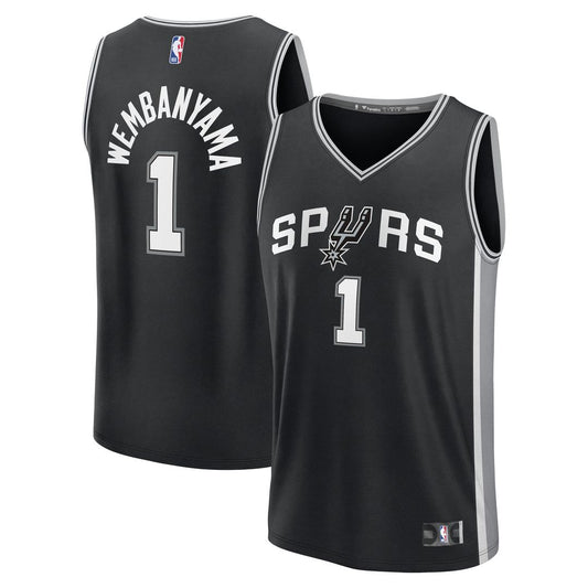 Victor Wembanyama | San Antonio Spurs | Youth Fast Break Replica Player Jersey - Icon Edition - Black