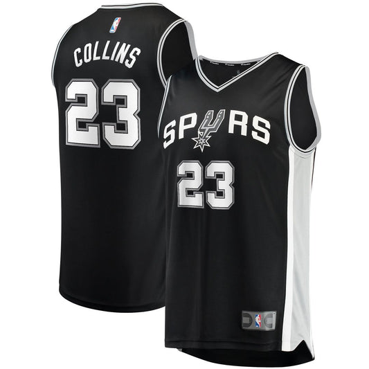 Zach Collins | San Antonio Spurs | Fast Break Replica Jersey - Icon Edition - Black