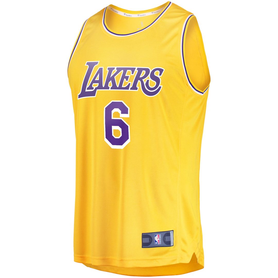 LeBron James | Los Angeles Lakers | 2021/22 Fast Break Replica Jersey - Icon Edition - Gold