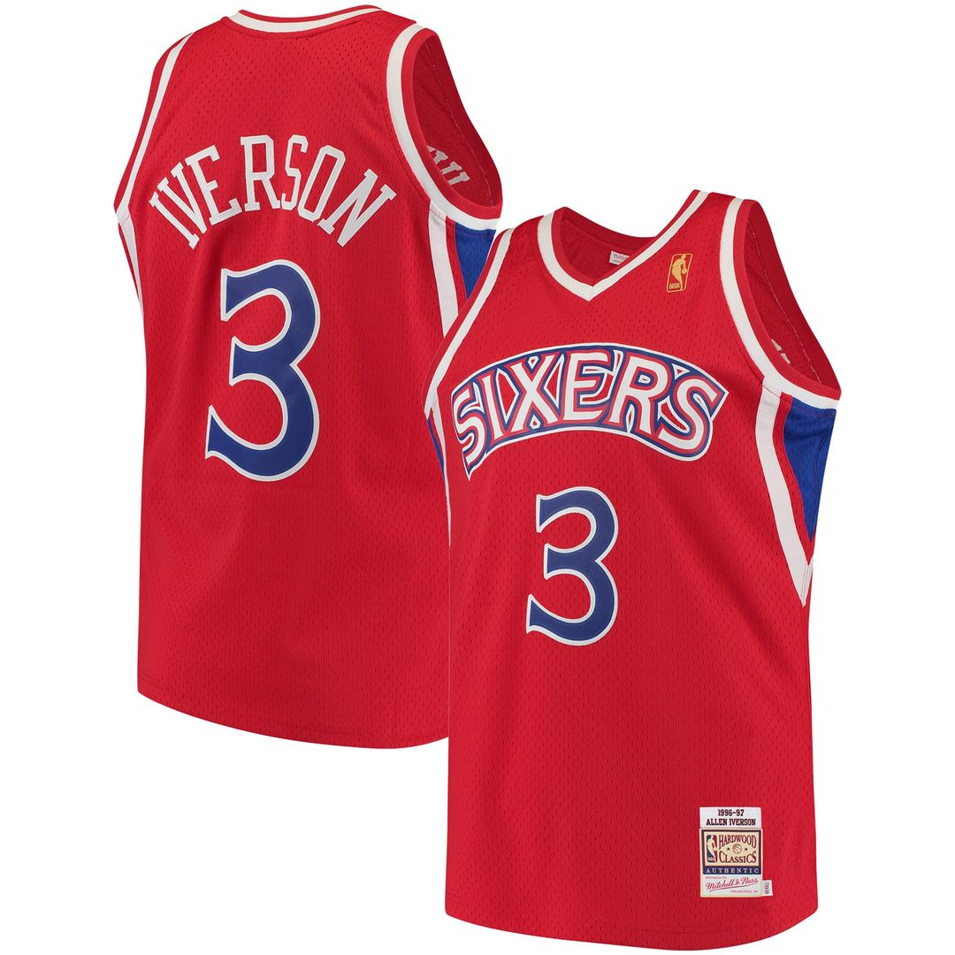 Allen Iverson | Philadelphia 76ers | 1996/97 Hardwood Classics Jersey - Red
