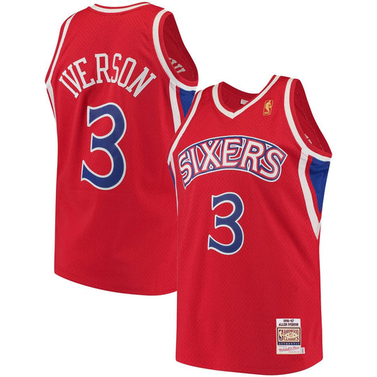 Allen Iverson | Philadelphia 76ers | 1996/97 Hardwood Classics Jersey - Red