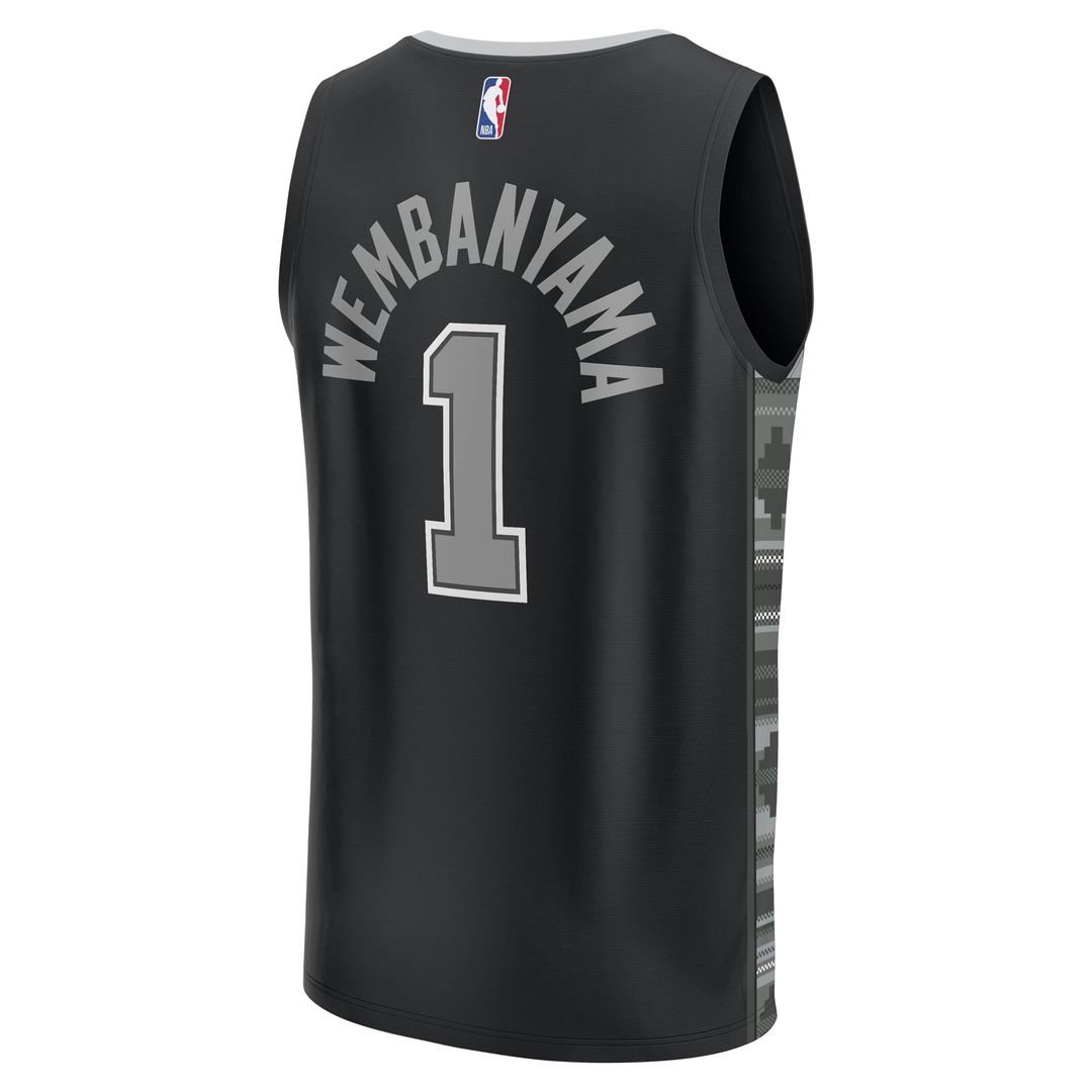 Victor Wembanyama | San Antonio Spurs | Fast Break Replica Player Jersey - Statement Edition - Black