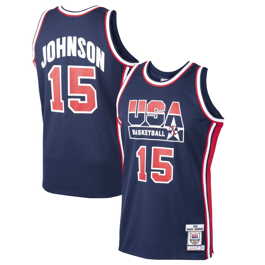 Magic Johnson USA Basketball | Los Angeles Lakers | 1992 Dream Team Jersey - Navy