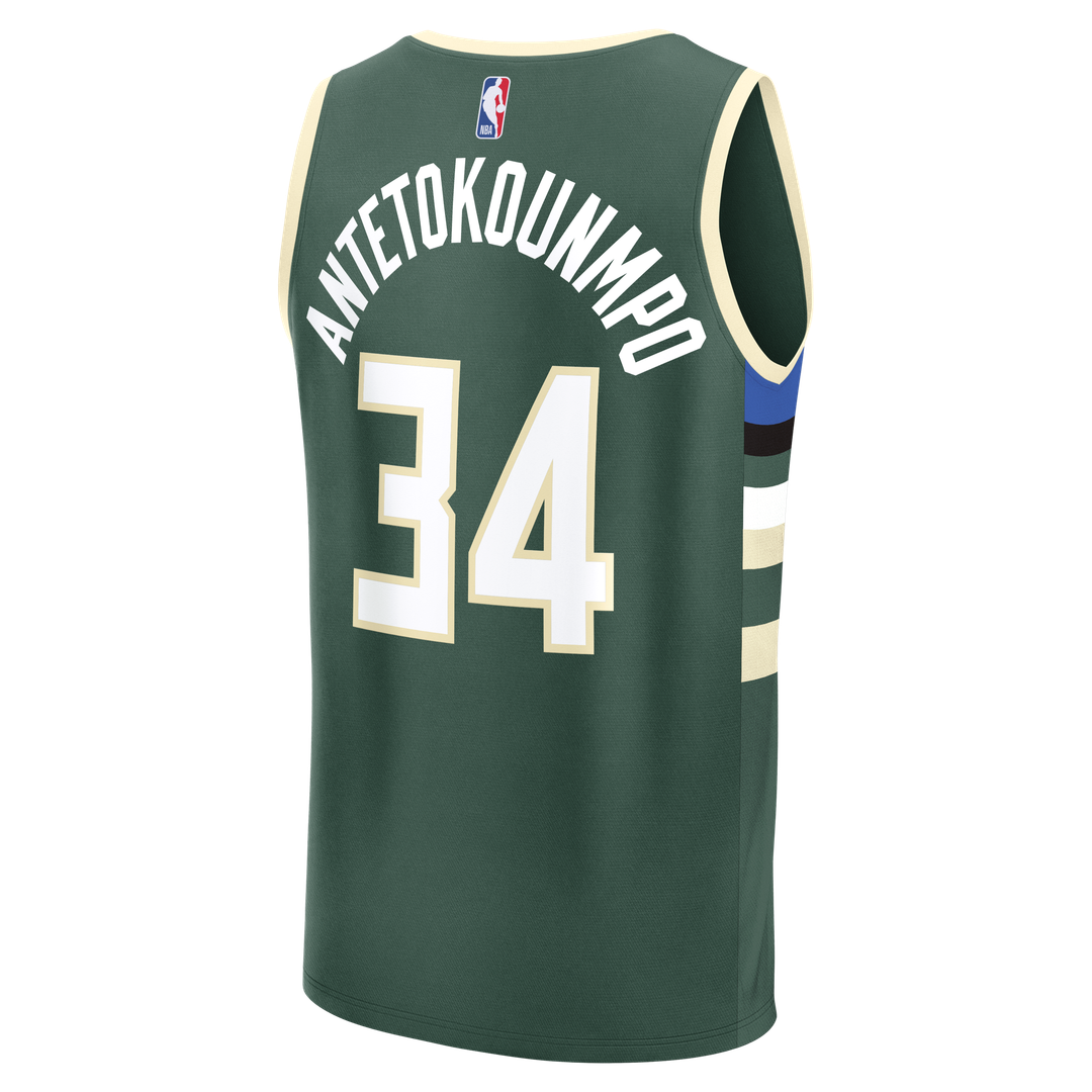 Giannis Antetokounmpo | Milwaukee Bucks | Fast Break Replica Player Jersey - Icon Edition - Hunter Green