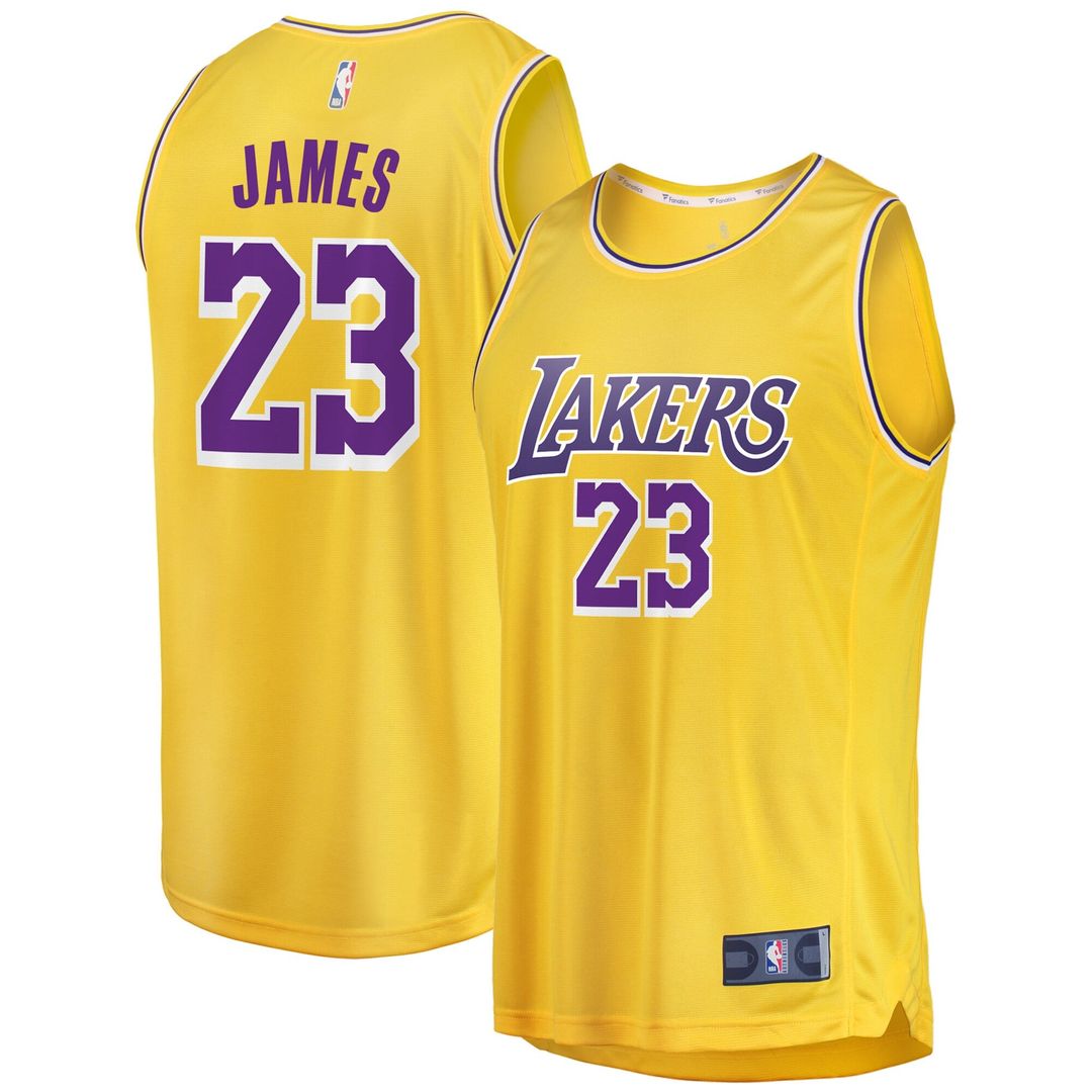 LeBron James | Los Angeles Lakers | Big & Tall Fast Break Player Jersey - Gold - Icon Edition