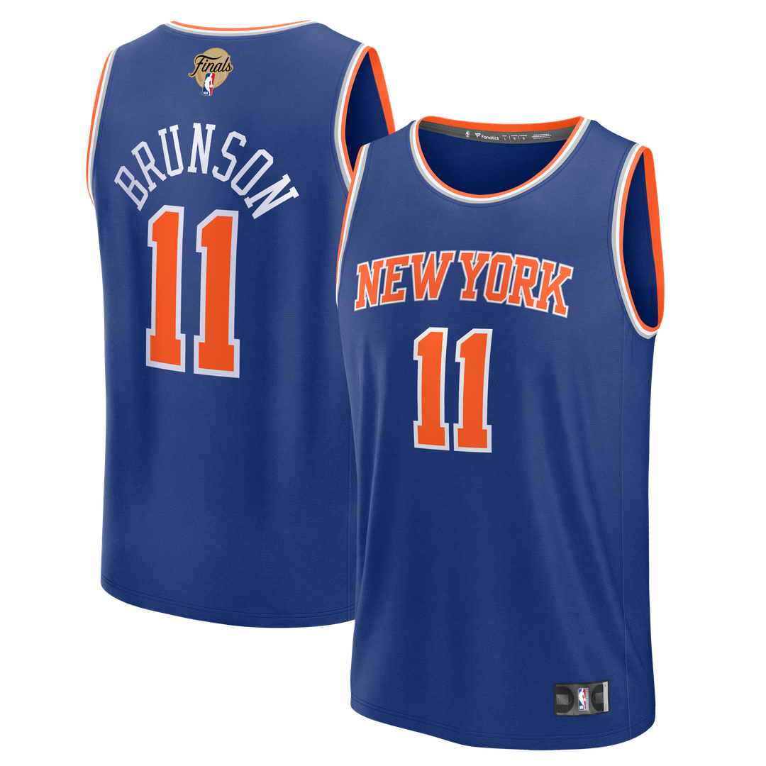 Jalen Brunson | New York Knicks | Youth 2026 NBA Finals Patch Fast Break Jersey - Blue - Icon Edition