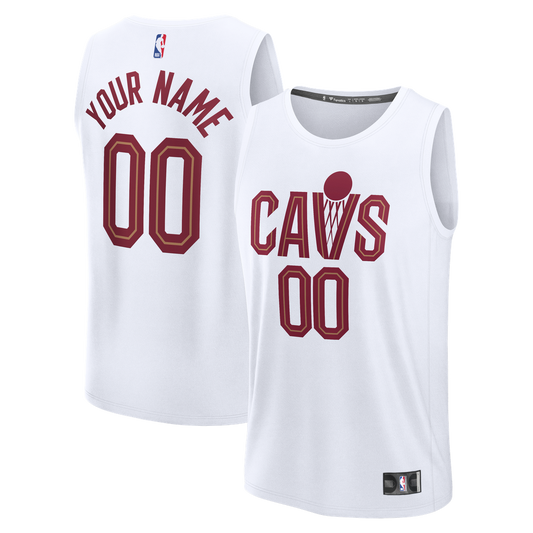 Cleveland Cavaliers | Youth Fast Break Custom Jersey - Association Edition - White