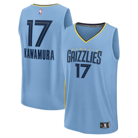 Yuki Kawamura | Memphis Grizzlies | Fast Break Replica Player Jersey - Statement Edition - Light Blue